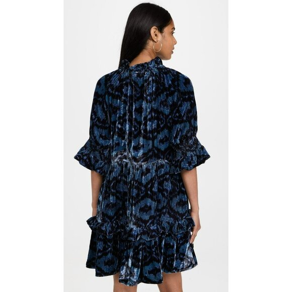 Figue Blue Boho Velvet Burnout Mini Dress - Picture 5 of 11